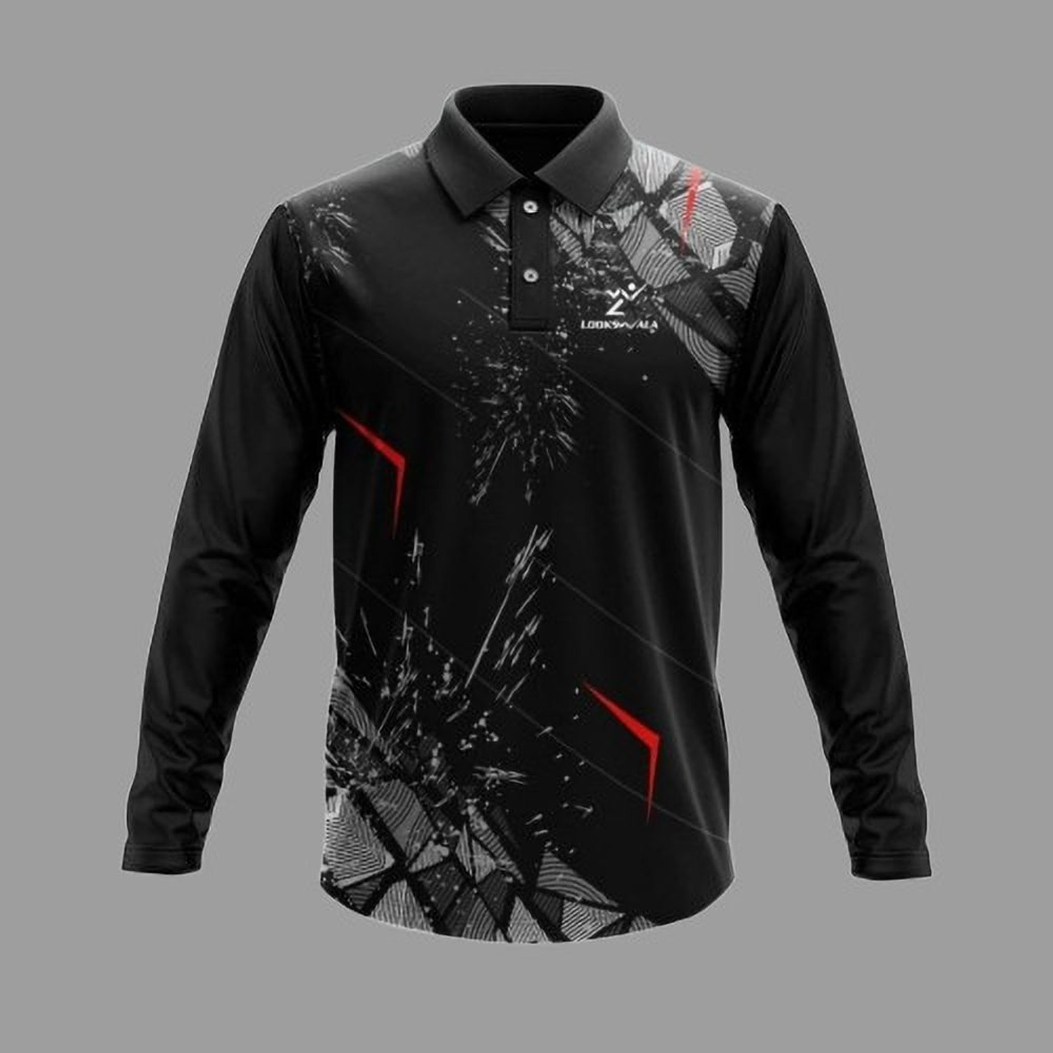 Image of lookswala Abstract Men Polo Neck Multicolor T-Shirt