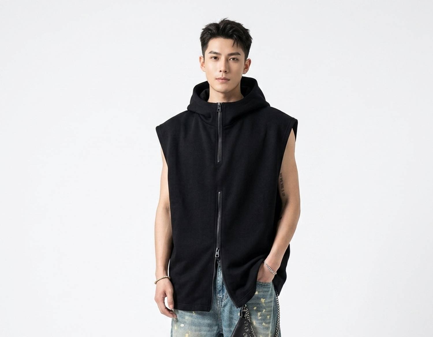 SDnet Solid Men High Neck Black T-Shirt