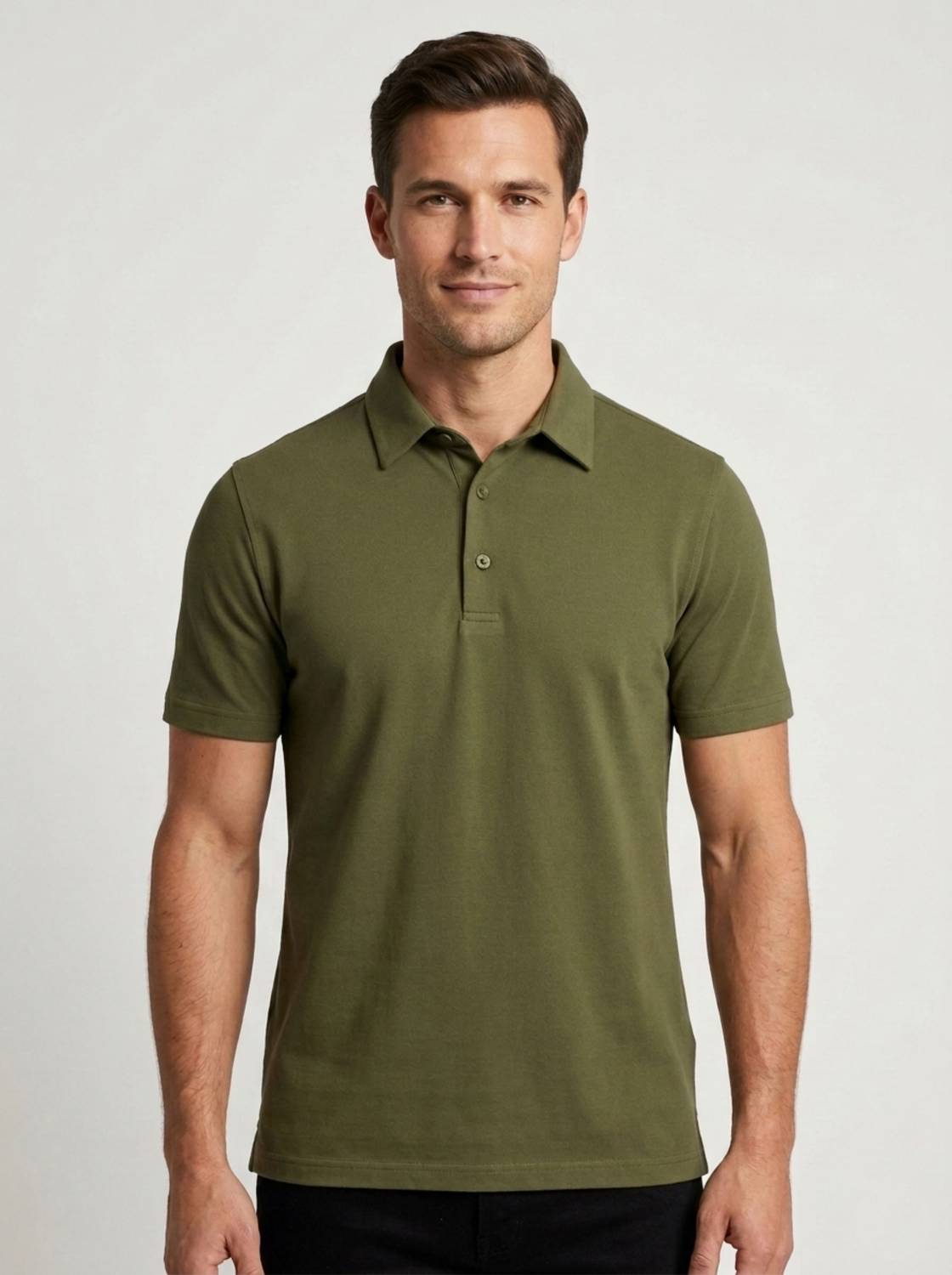Polo Plus Men Solid Polo Neck Polycotton Dark Green T-Shirt
