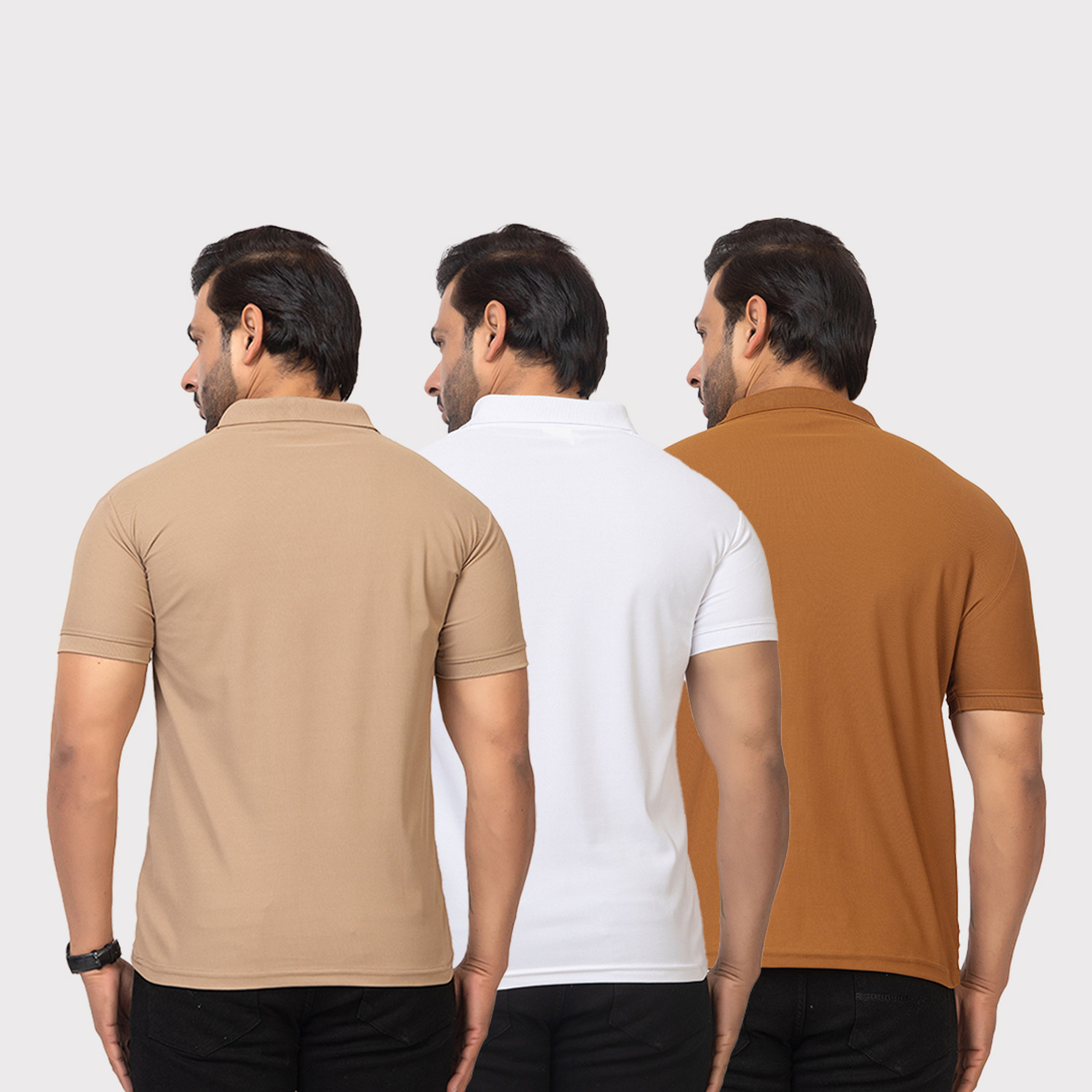 Image of TWEUNBOY Solid Men Polo Neck Multicolor T-Shirt