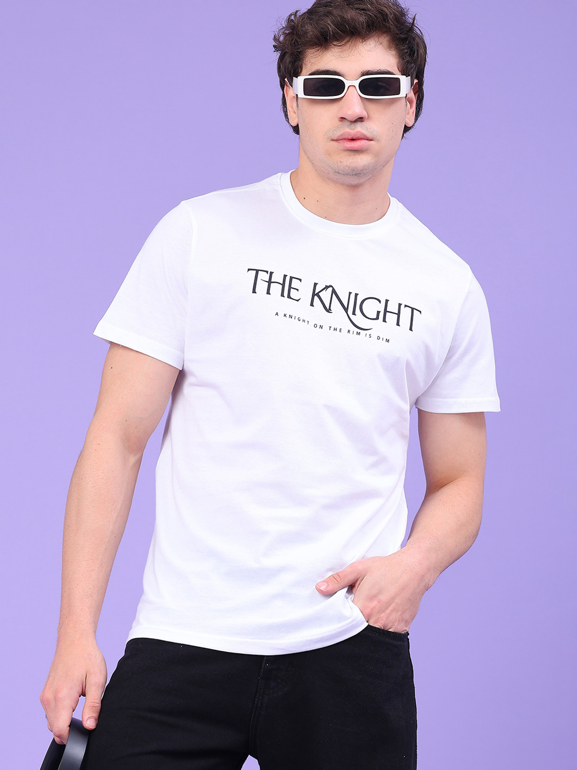 Image of V-MART Printed Men Round Neck White T-Shirt