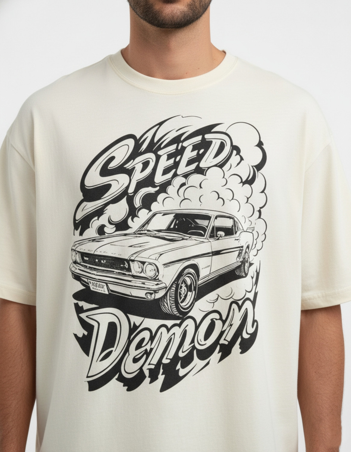 Image of Rhinocult Printed Men Round Neck White T-Shirt