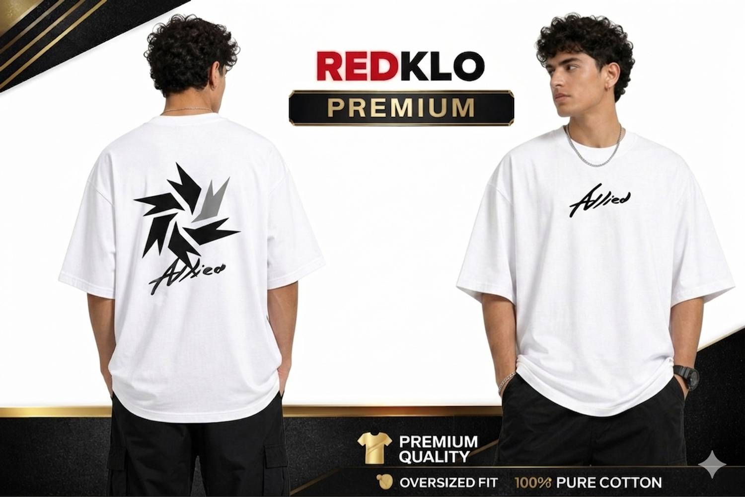 REDkLO Men White Round Neck T-Shirt - Image 4