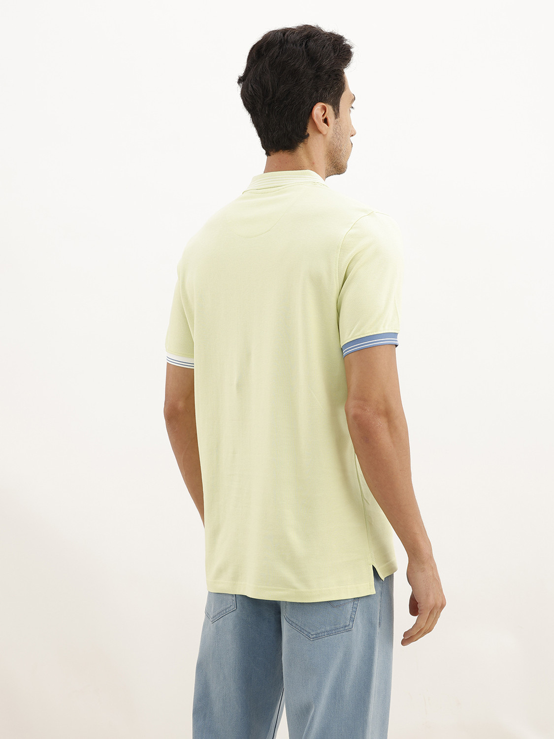 Image of WROGN Striped Men Polo Neck Multicolor T-Shirt