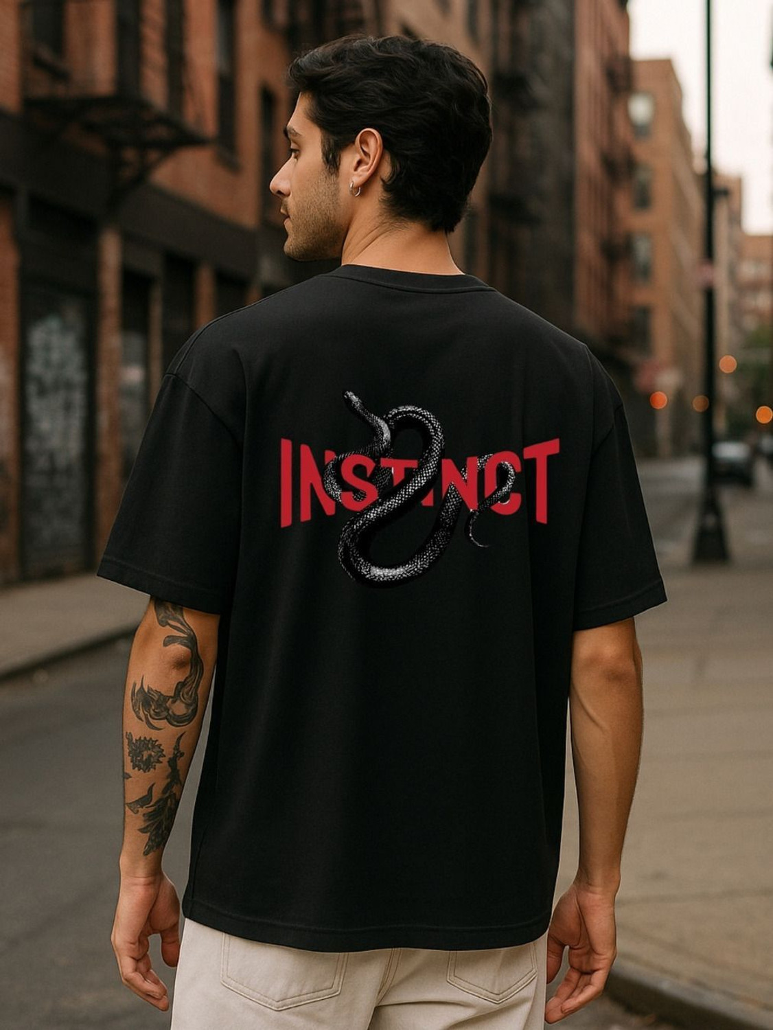 Image of HEATHEX Printed Men Round Neck Black T-Shirt