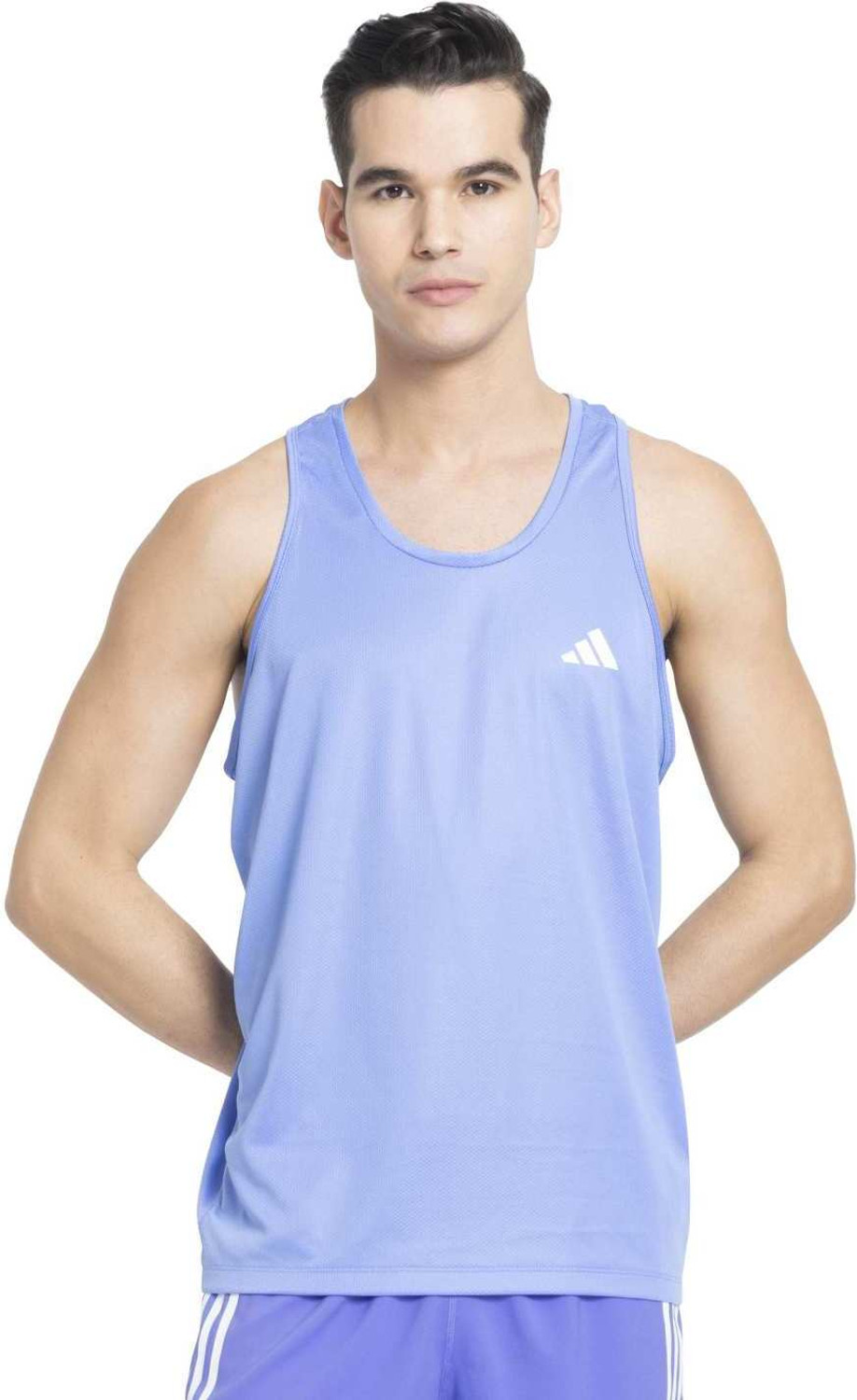 Image of ADIDAS Printed Men Scoop Neck Purple T-Shirt