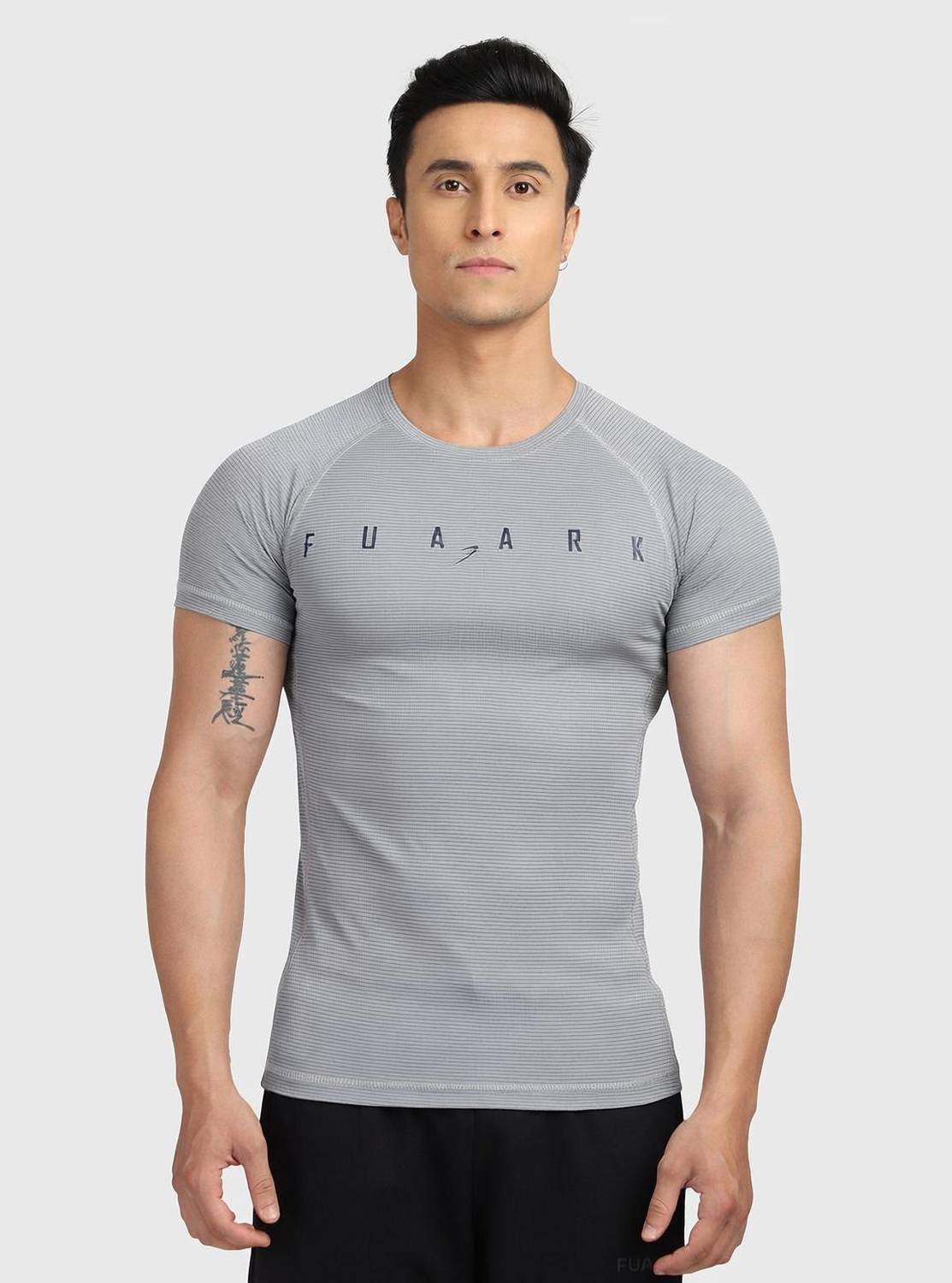 FuaarK Typography Men Grey T-Shirt - Image 1