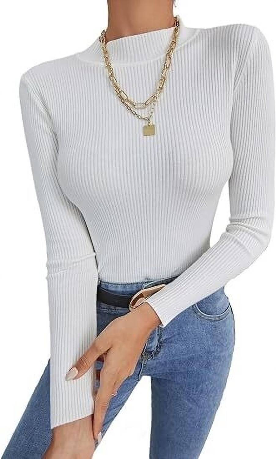 Baeship Self Design Women High Neck Reversible White T-Shirt