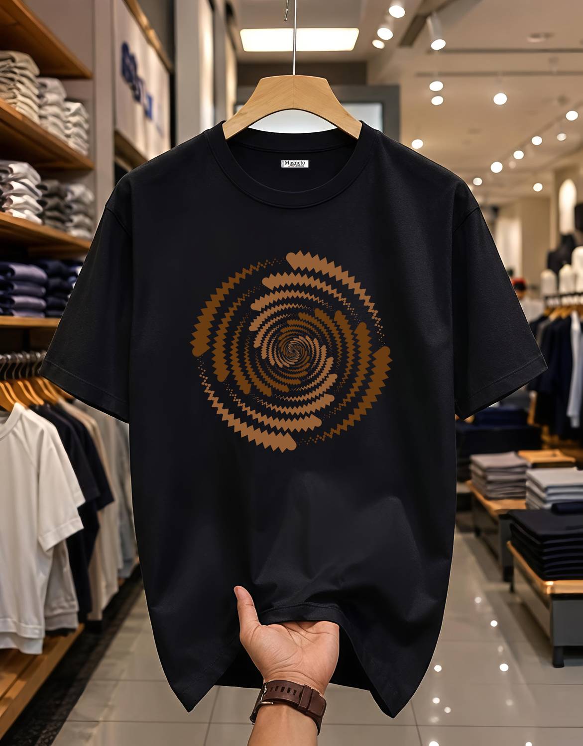 Magneto Printed Men Black T-Shirt - Image 1