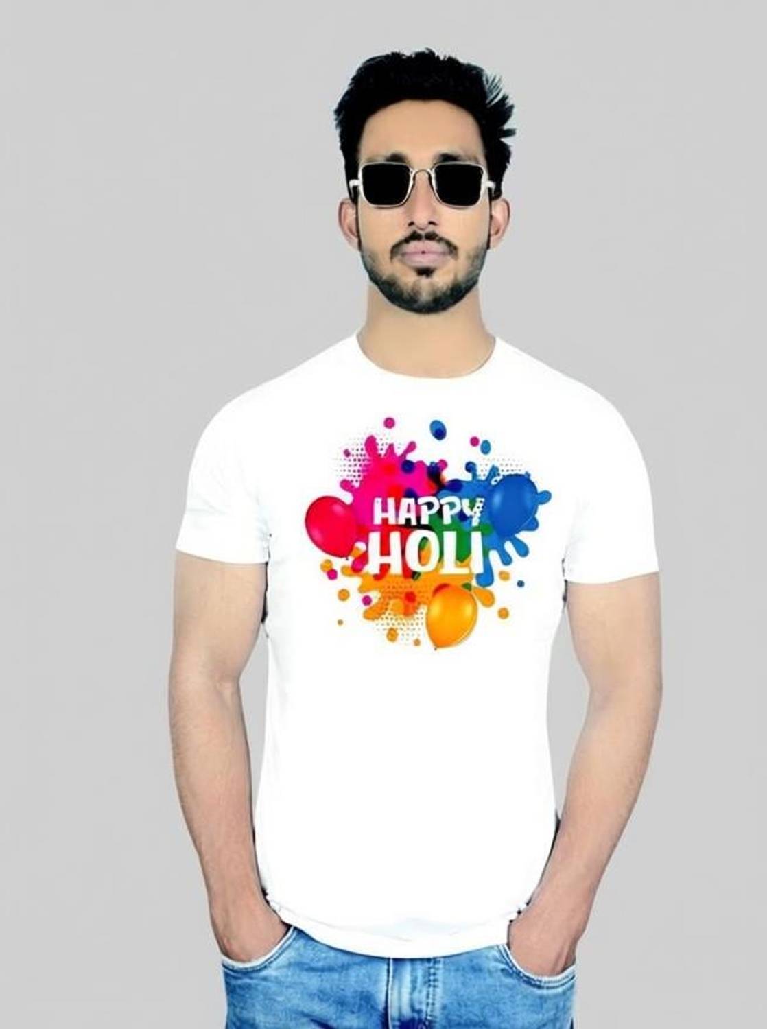 adiraj enterprises Printed Men Round Neck White T-Shirt
