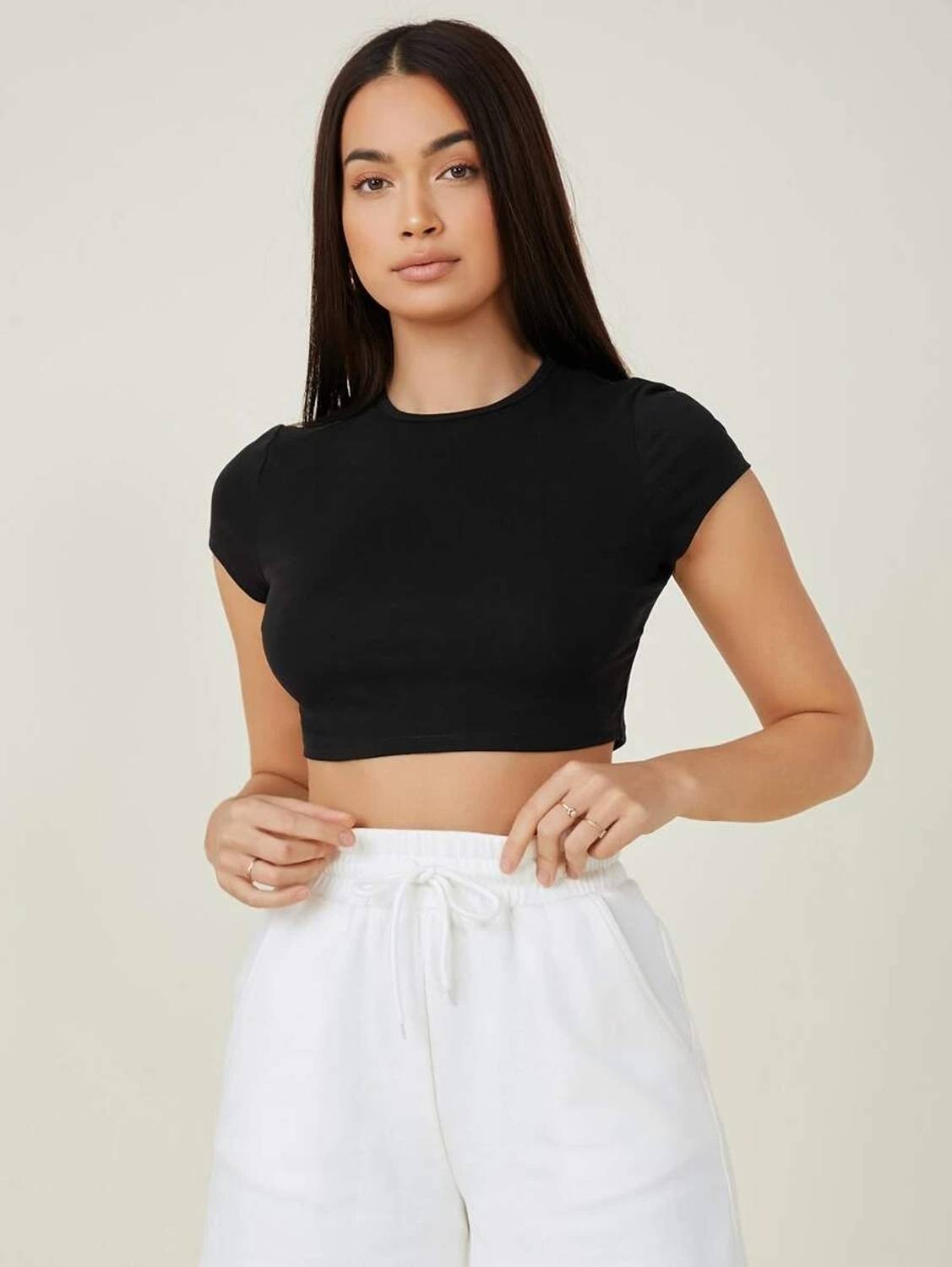 Bayfog Solid Women Round Neck Black T-Shirt