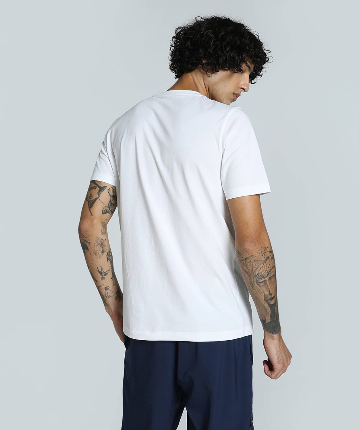 PUMA Men's White Pure Cotton Crew Neck T-Shirt - Image 2