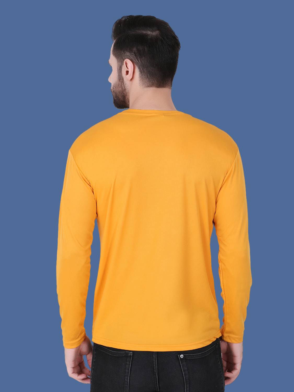 FABSHORE Men Solid Round Neck Polyester Black T-Shirt
