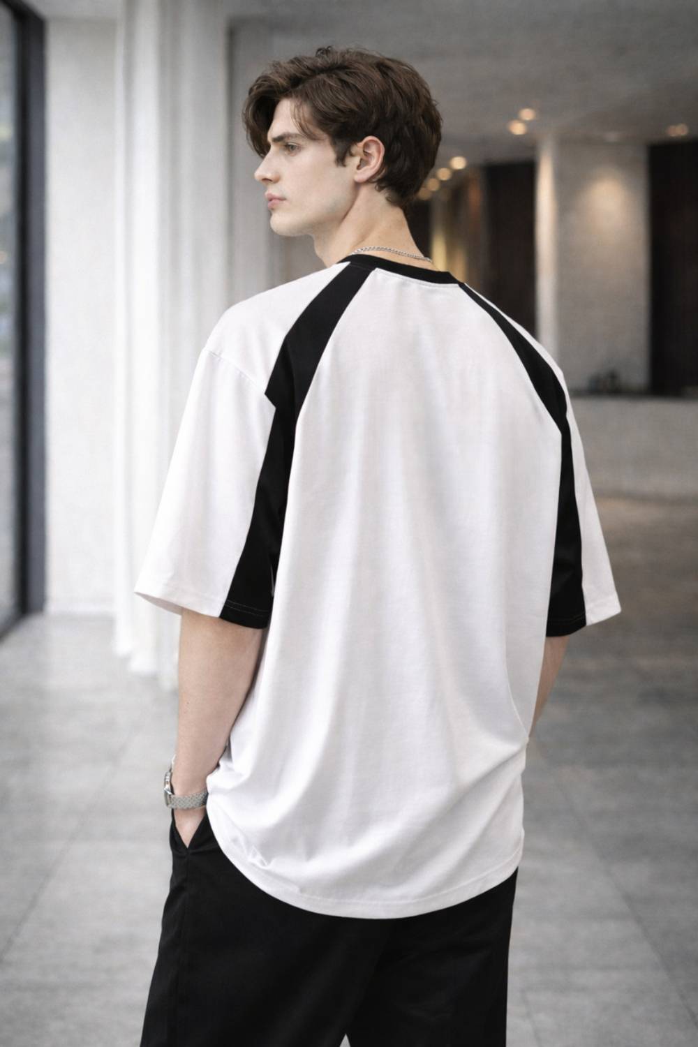 SIXTEENLINES Men White Round Neck T-Shirt - Image 3
