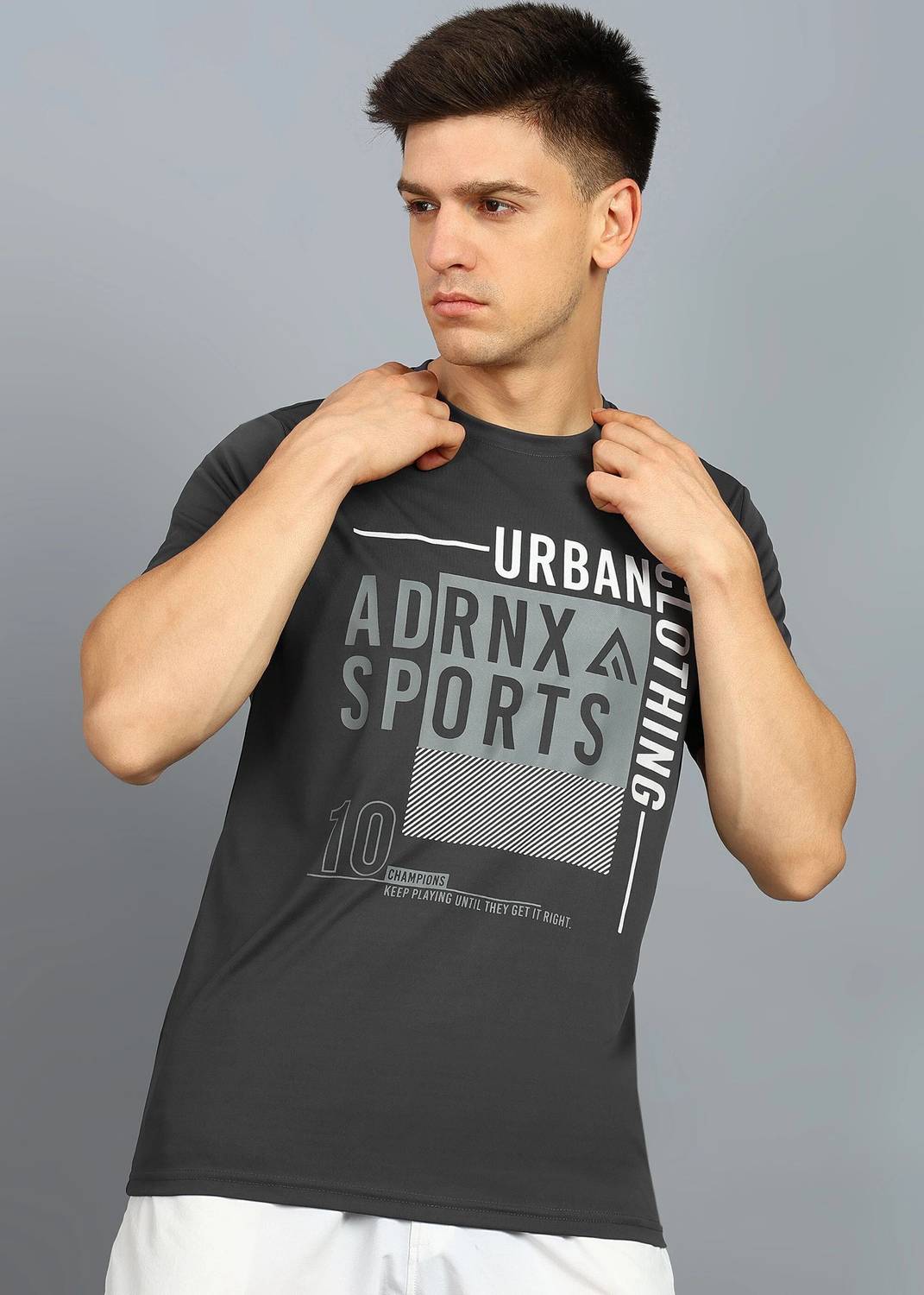 Adrenex Men Printed Round Neck Polyester Multicolor T-Shirt