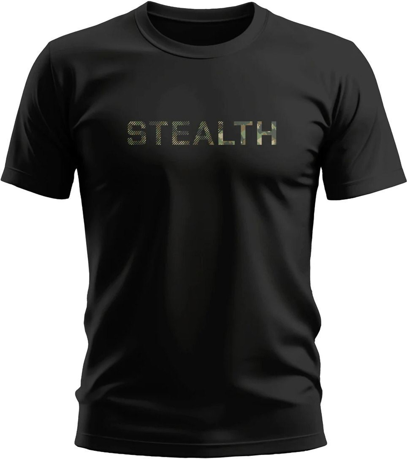 Image of WARRIOR WORLD Printed, Solid Men Round Neck Black T-Shirt