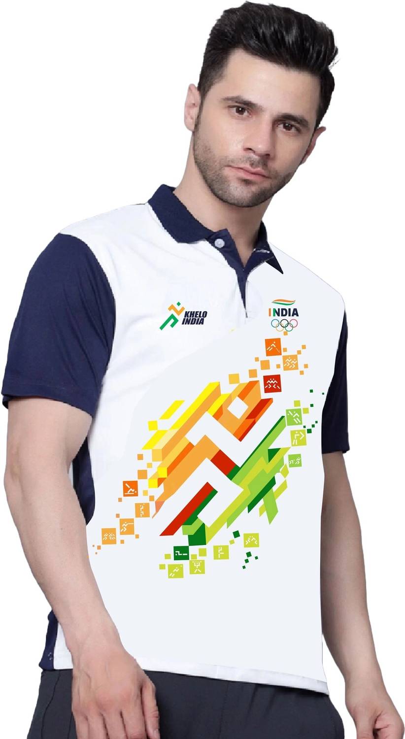 Axen Printed Men Polo Neck Multicolor T-Shirt - Image 2