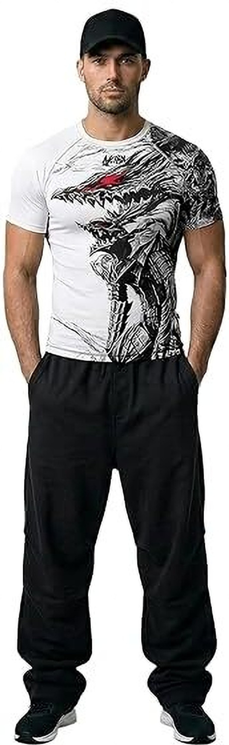AKIBA Abstract Men Round Neck Black T-Shirt