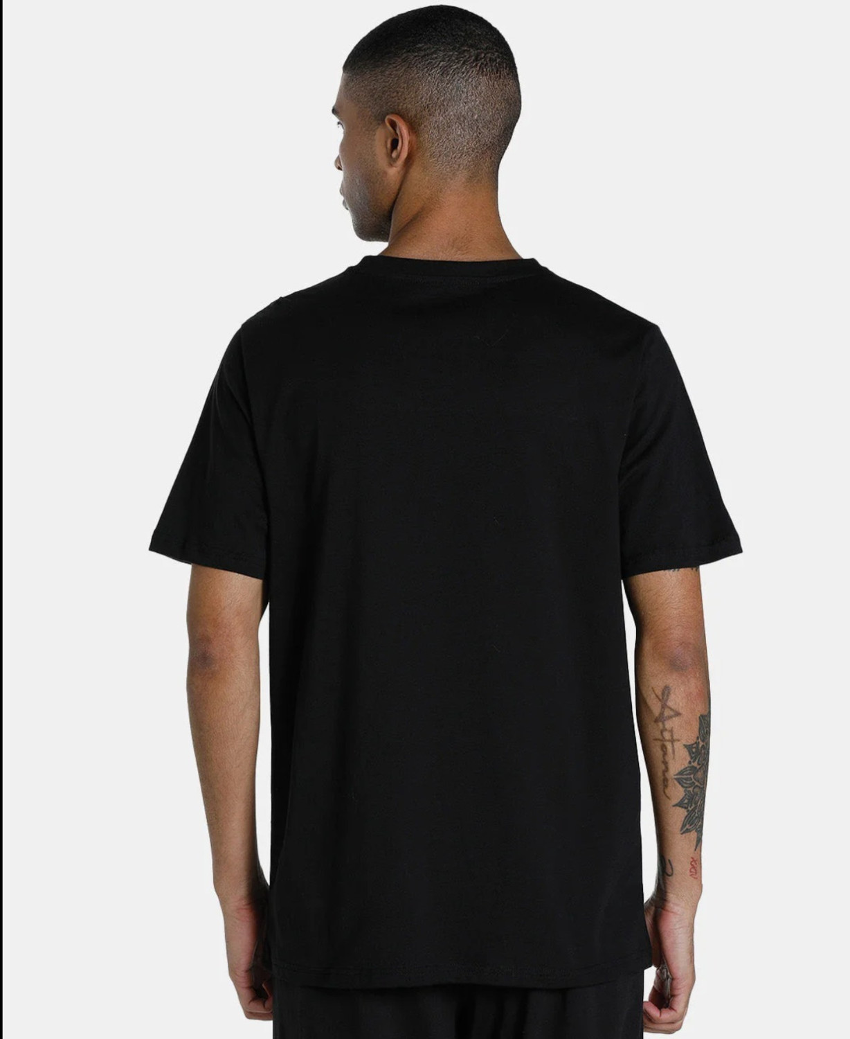 Image of PUMA Solid Men V Neck Black T-Shirt