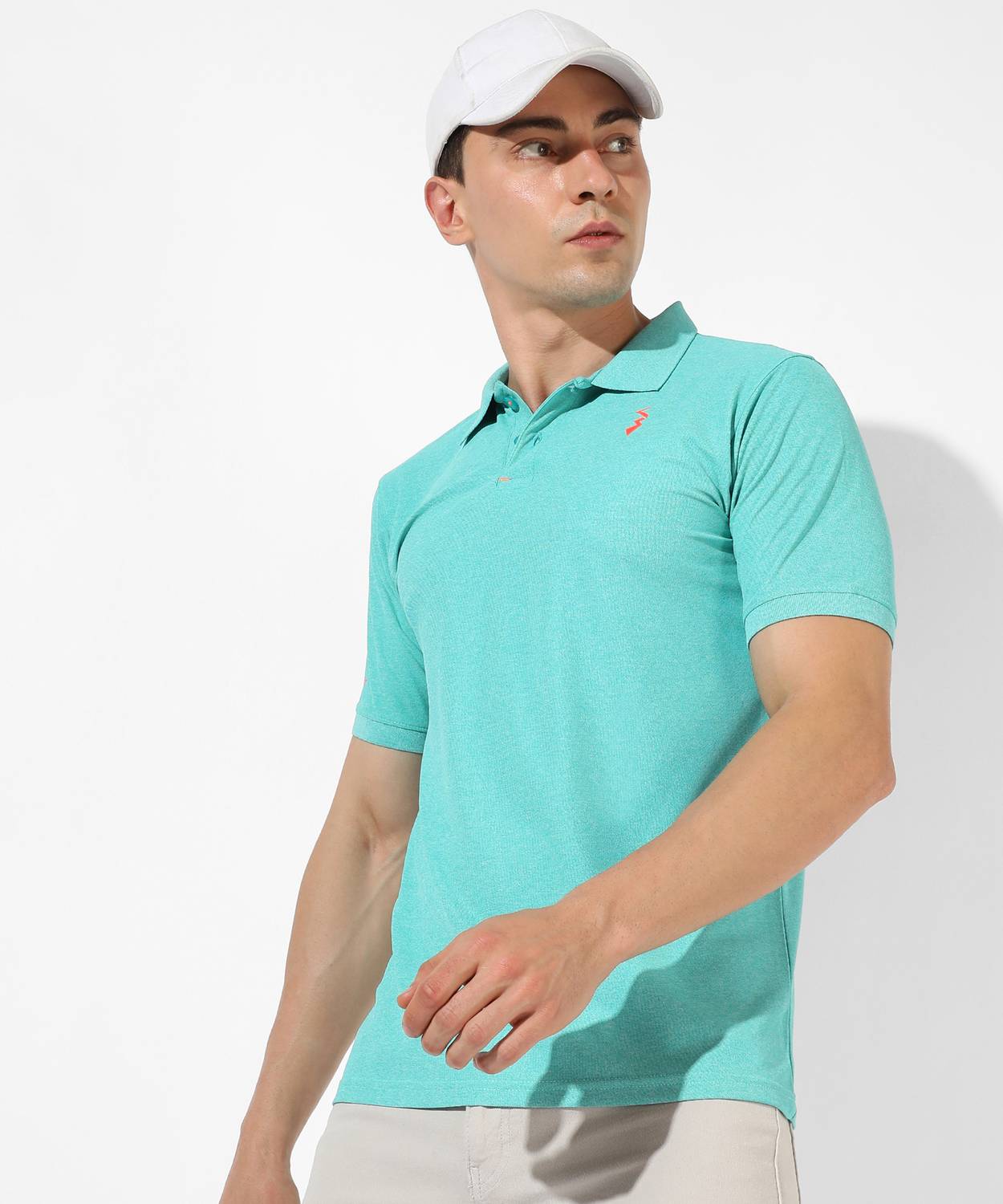 CAHOOT Solid Men Polo Neck Green T-Shirt
