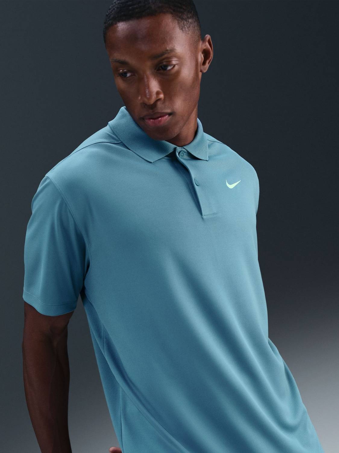 NIKE Solid Men Polo Neck Blue T-Shirt - Buy NIKE Solid Men Polo