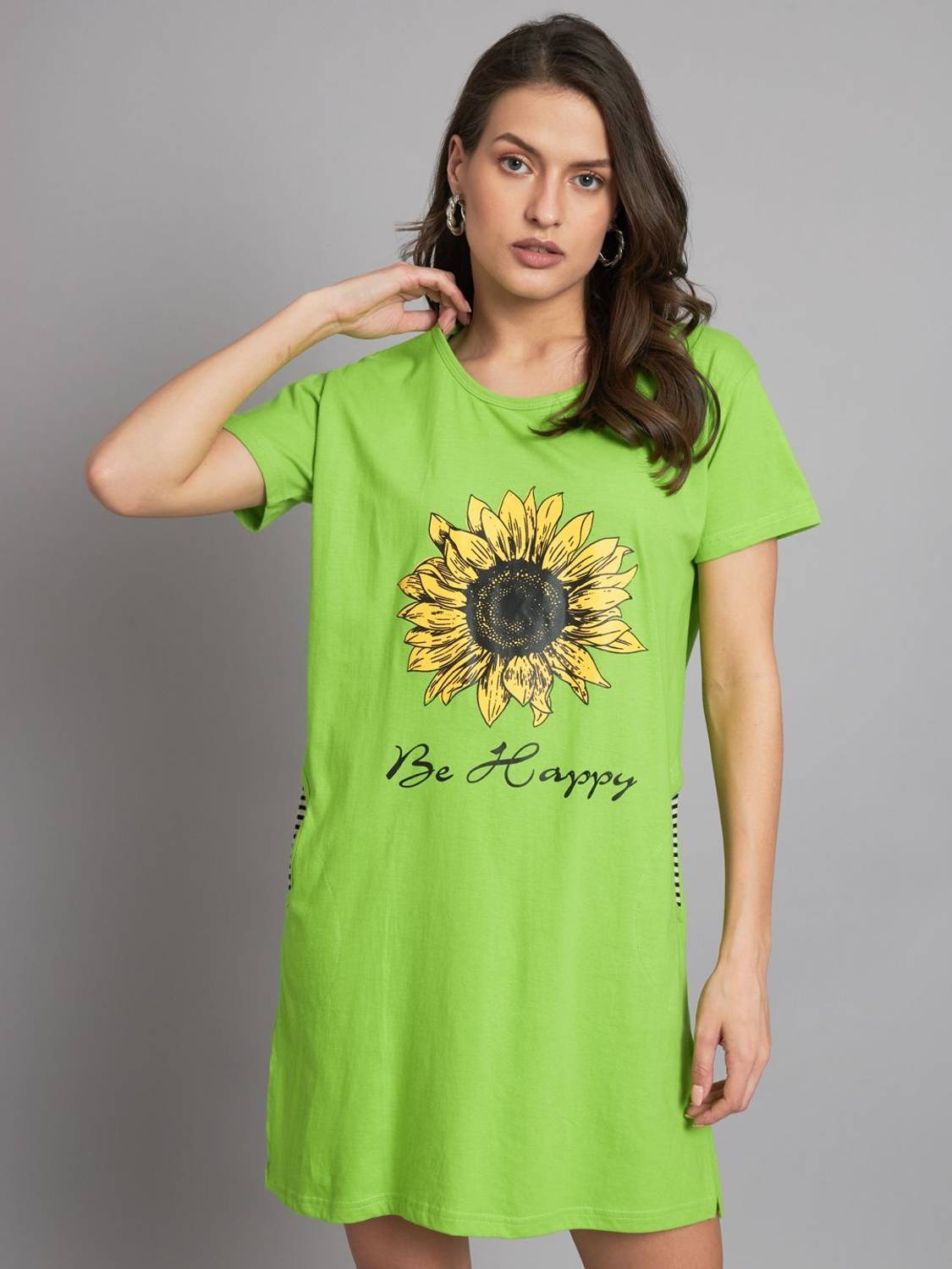 ADIROXS TREND Printed Women Round Neck Multicolor T-Shirt
