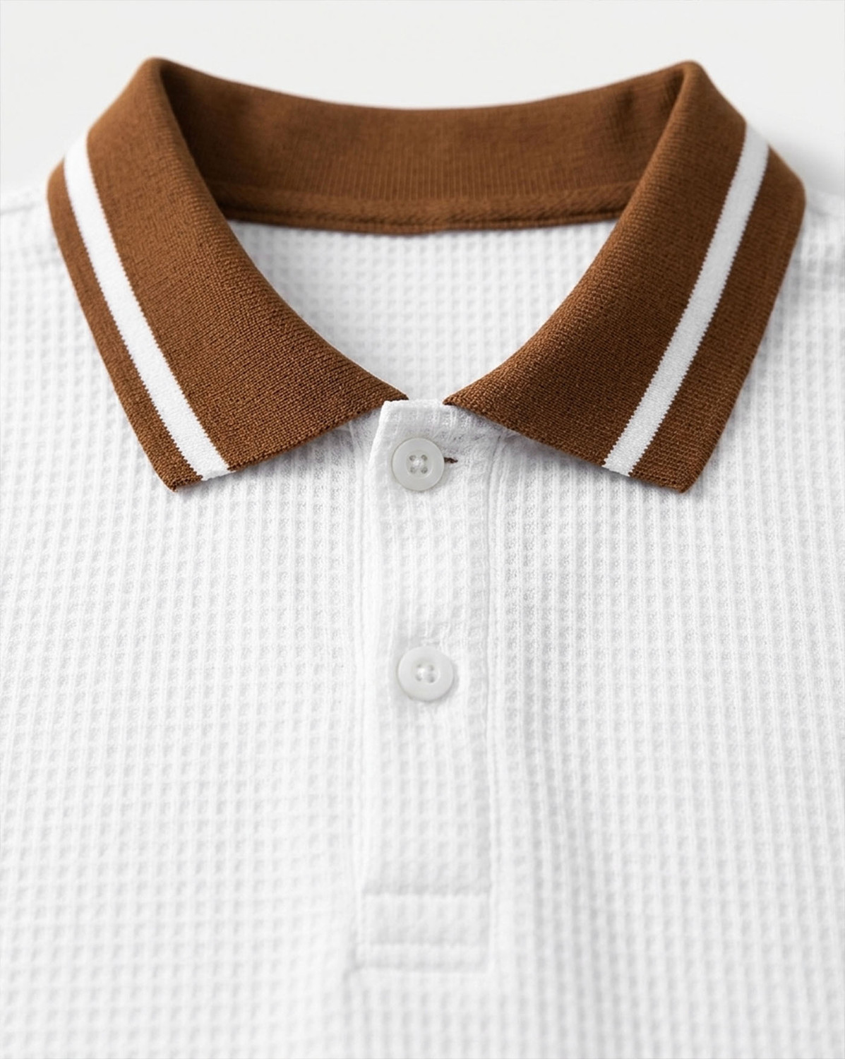 Image of Flipkart SmartBuy Self Design Men Polo Neck White, Brown T-Shirt
