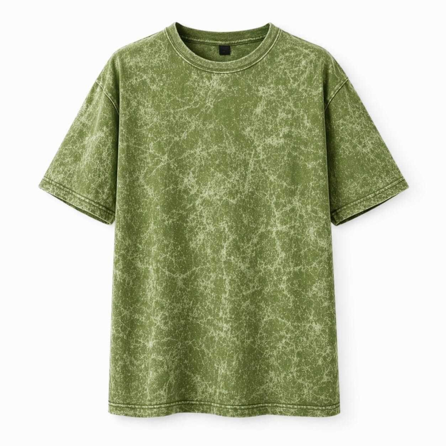 Image of Funk Orbit Washed Men Round Neck Green T-Shirt