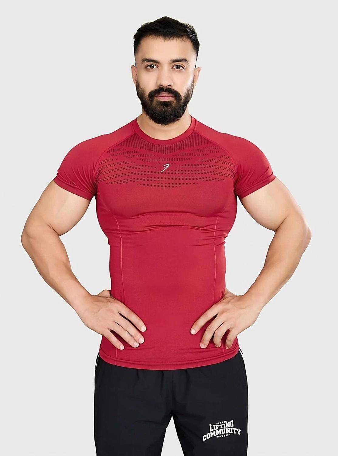 FuaarK Men Red Round Neck T-Shirt - Image 1