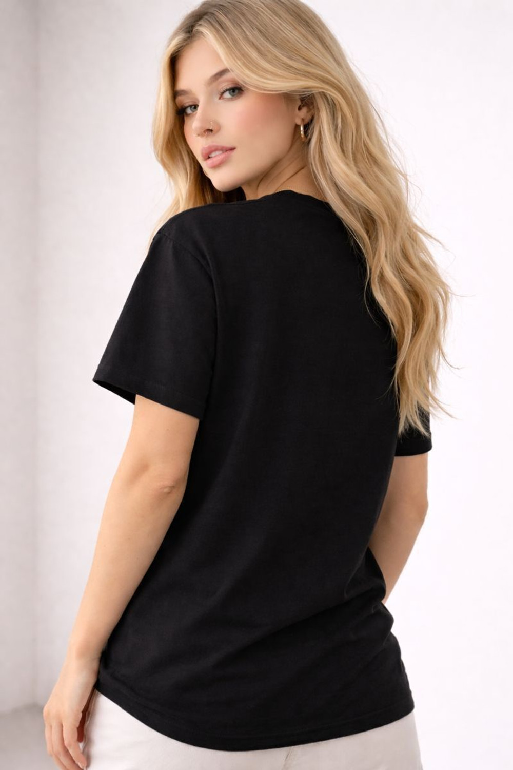 Image of THE DRY STATE Printed Women Round Neck Black T-Shirt