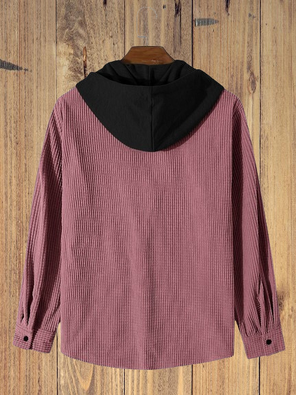 Image of TEEMEX Solid Men Hooded Neck Pink T-Shirt