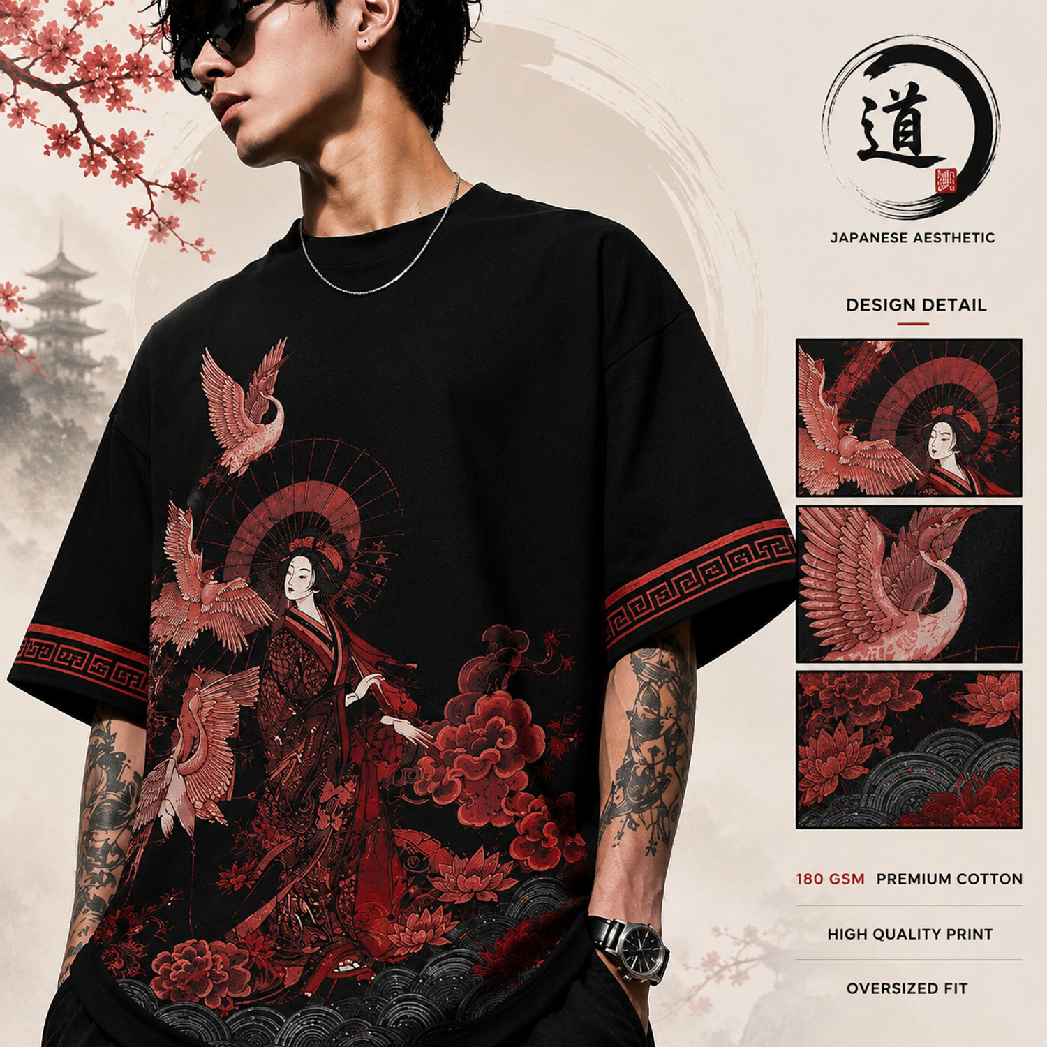 Image of Larren Devis Graphic Print Men Round Neck Black T-Shirt