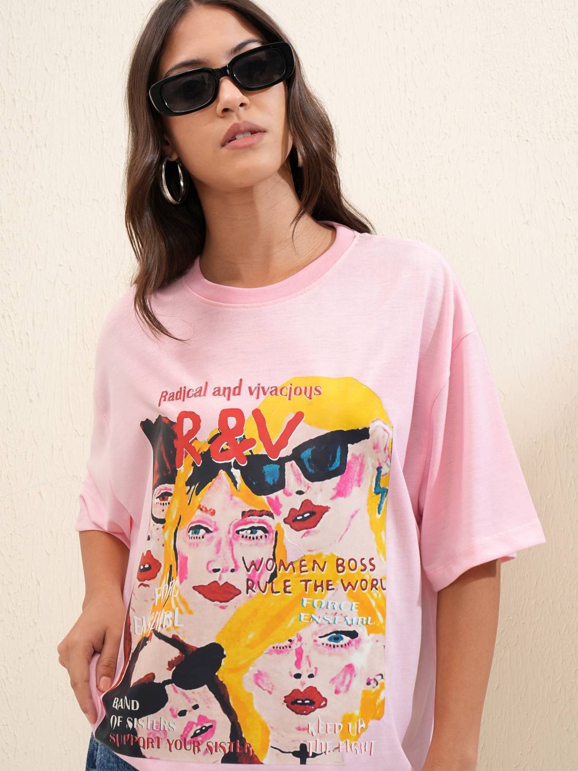 Tokyo Talkies Printed Women Round Neck Pink T-Shirt - Buy Tokyo