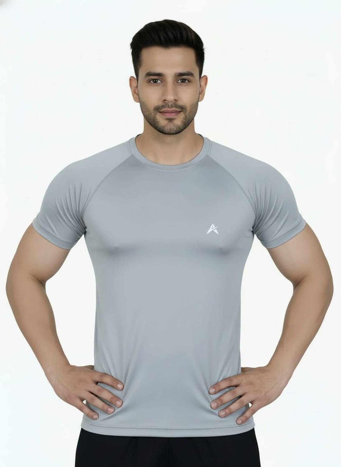 aevu fashion Solid Men Round Neck Grey T-Shirt