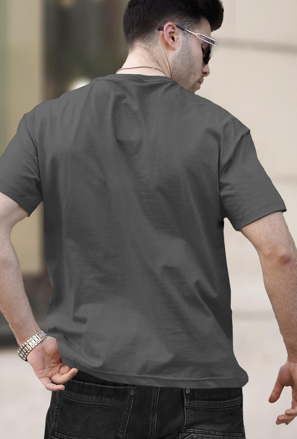 Image of TRIPR Solid Men Grey T-Shirt