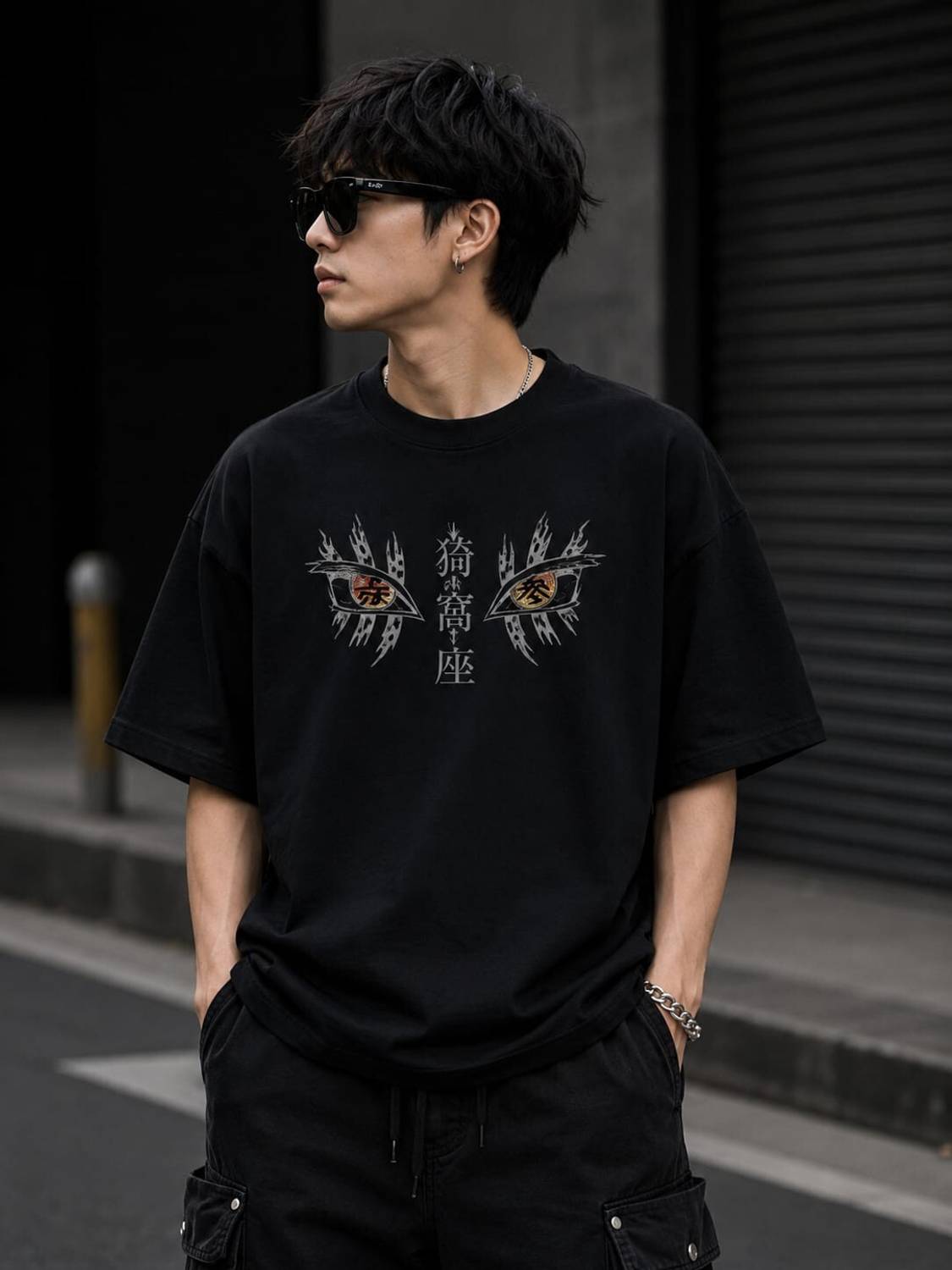 VIGON Printed Men Round Neck Black T-Shirt