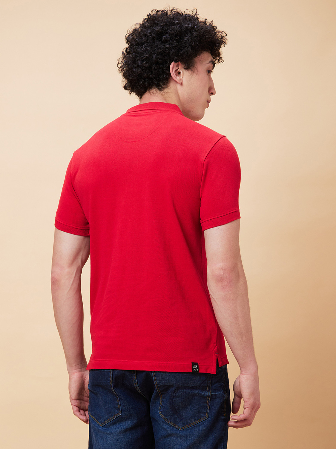 Image of BEING HUMAN Solid Men Polo Neck Red T-Shirt