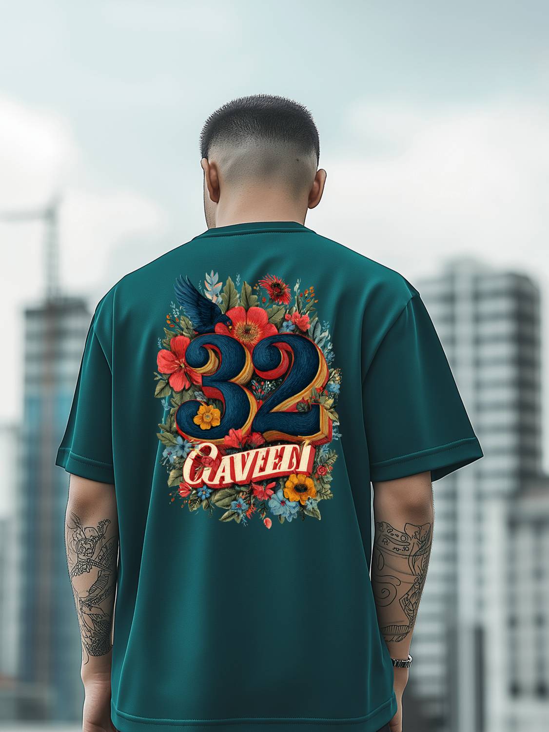 BUKKL Graphic Print, Printed Men Round Neck Dark Green T-Shirt