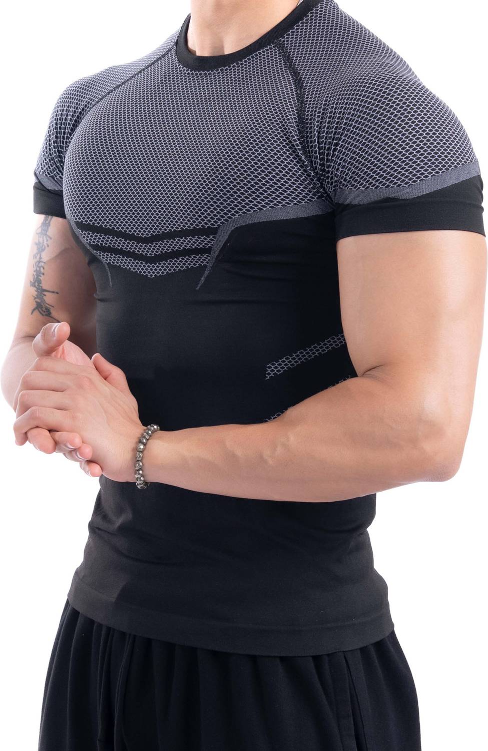 COITONIC Men Black, Grey T-Shirt - Image 5