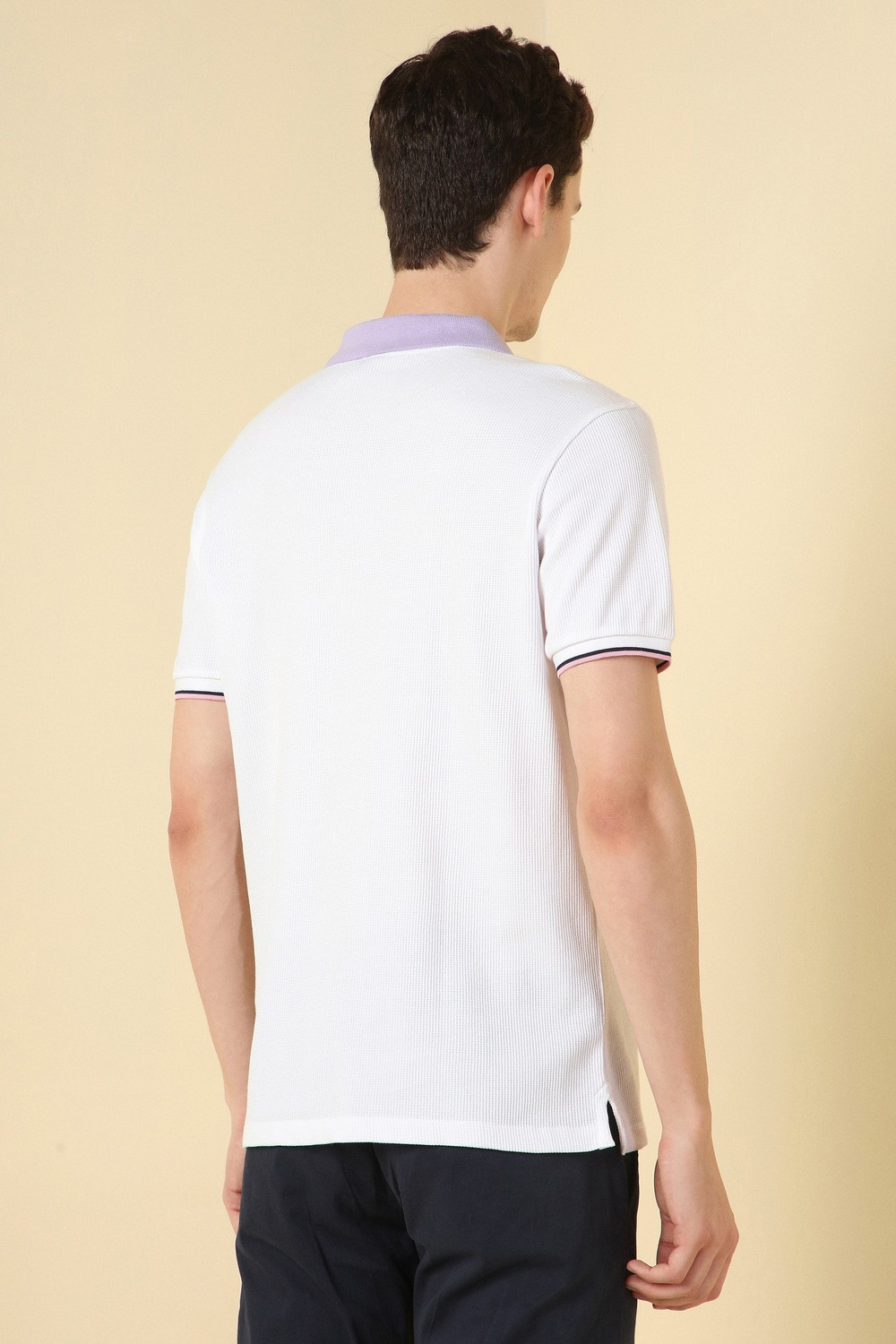 Image of Allen Solly Solid Men Polo Neck White T-Shirt