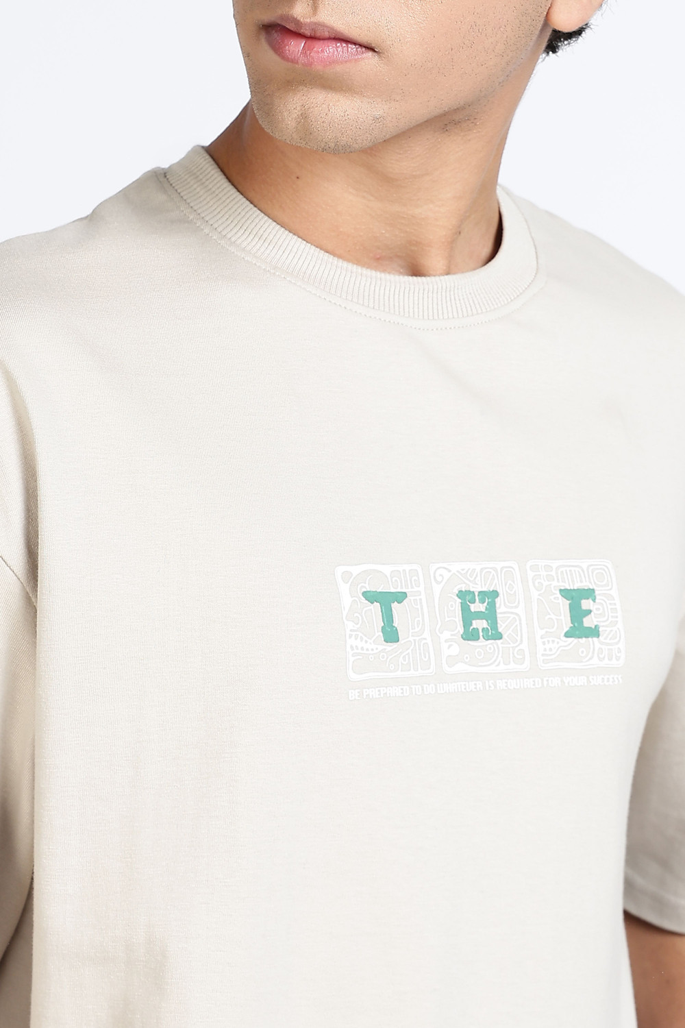 Image of Color Hunt Printed Men Round Neck White T-Shirt