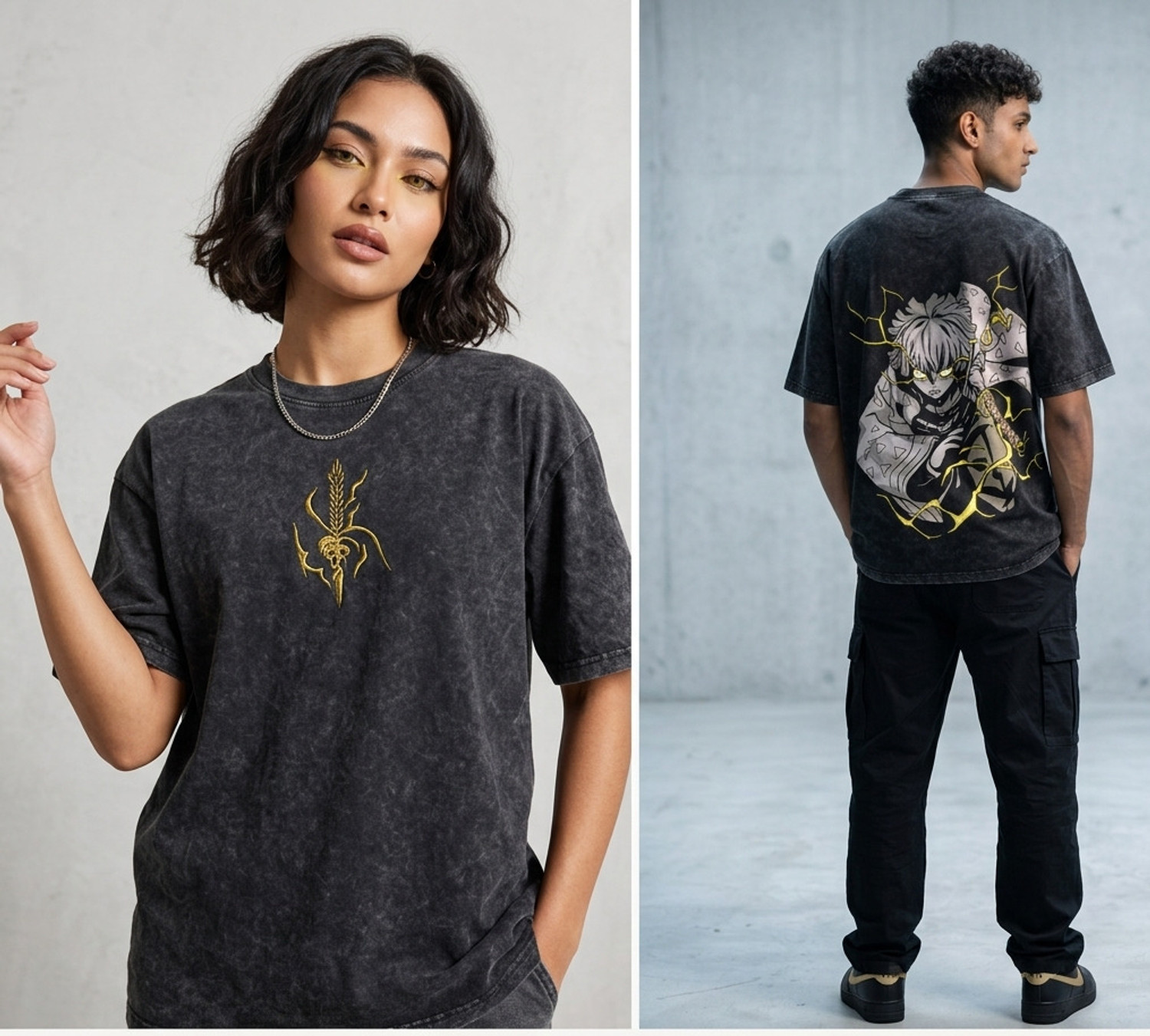 Image of CULTREX Graphic Print Men Round Neck Black T-Shirt