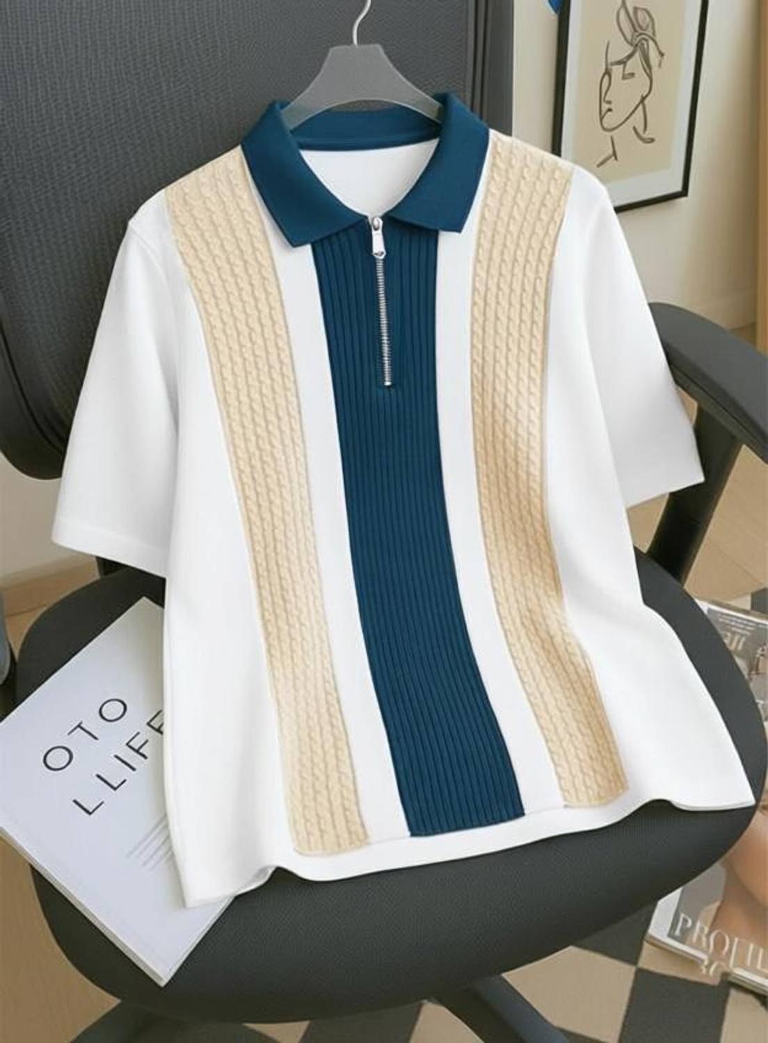 ENITOR Men Polo Neck White T-Shirt