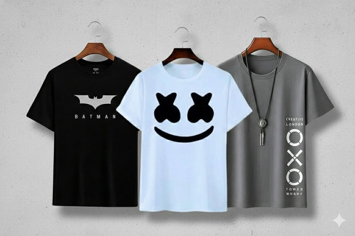 Image of CONVENTIONAL ATTITUDE Graphic Print Men Round Neck Grey, Black, White T-Shirt