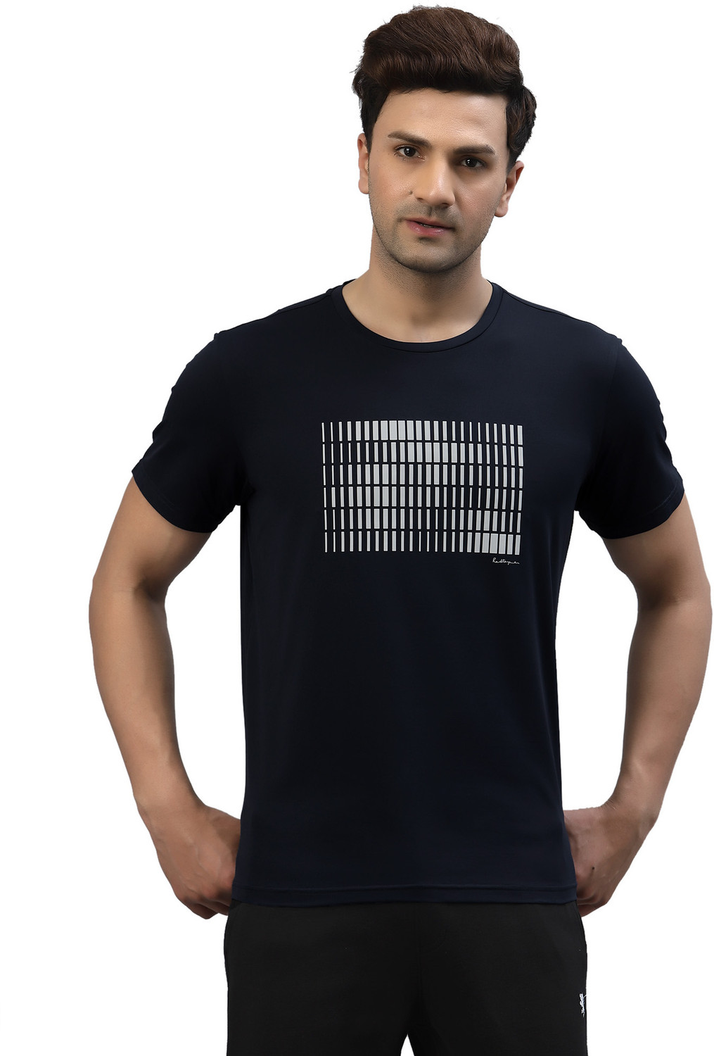 Image of RED TAPE Graphic Print Men Round Neck Dark Blue T-Shirt
