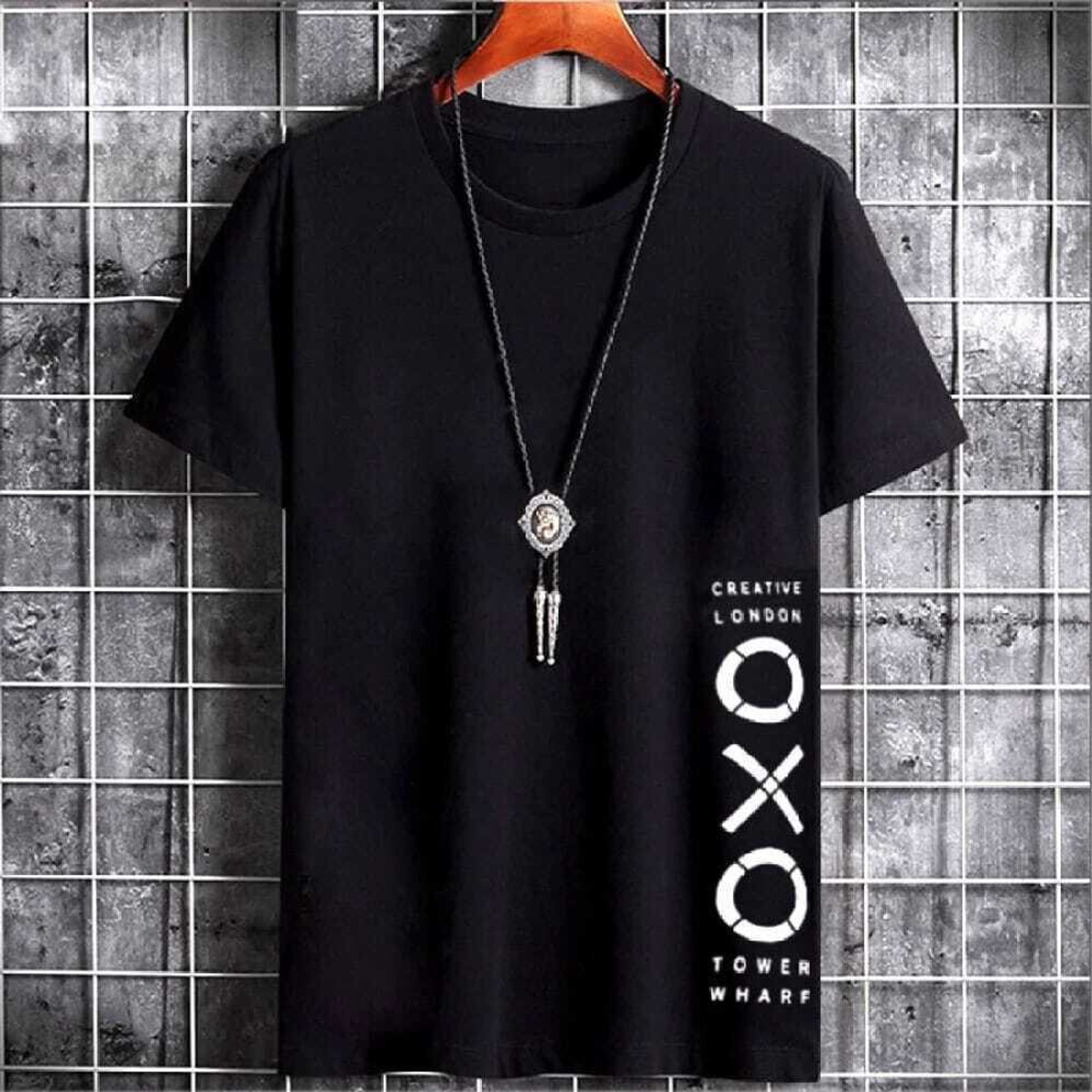 Image of Axxitude Printed Men Round Neck Black, Light Green T-Shirt