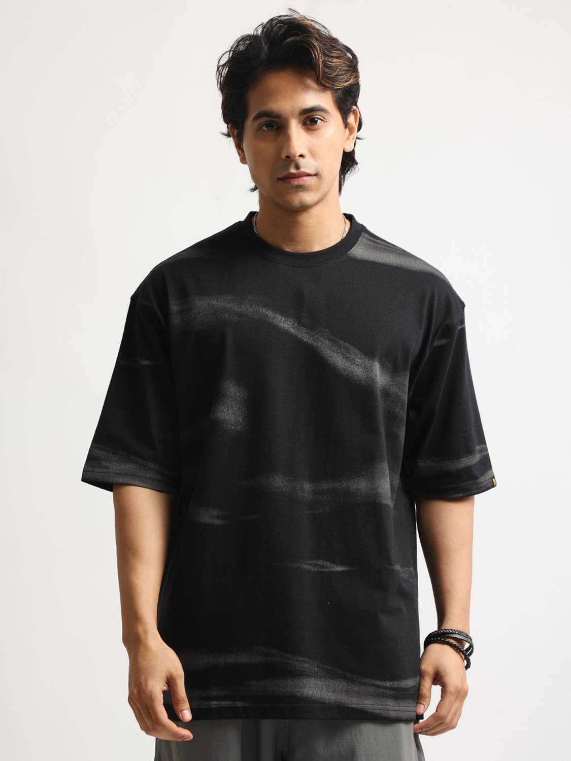MANIAC Printed Men Round Neck Black T-Shirt - Image 3