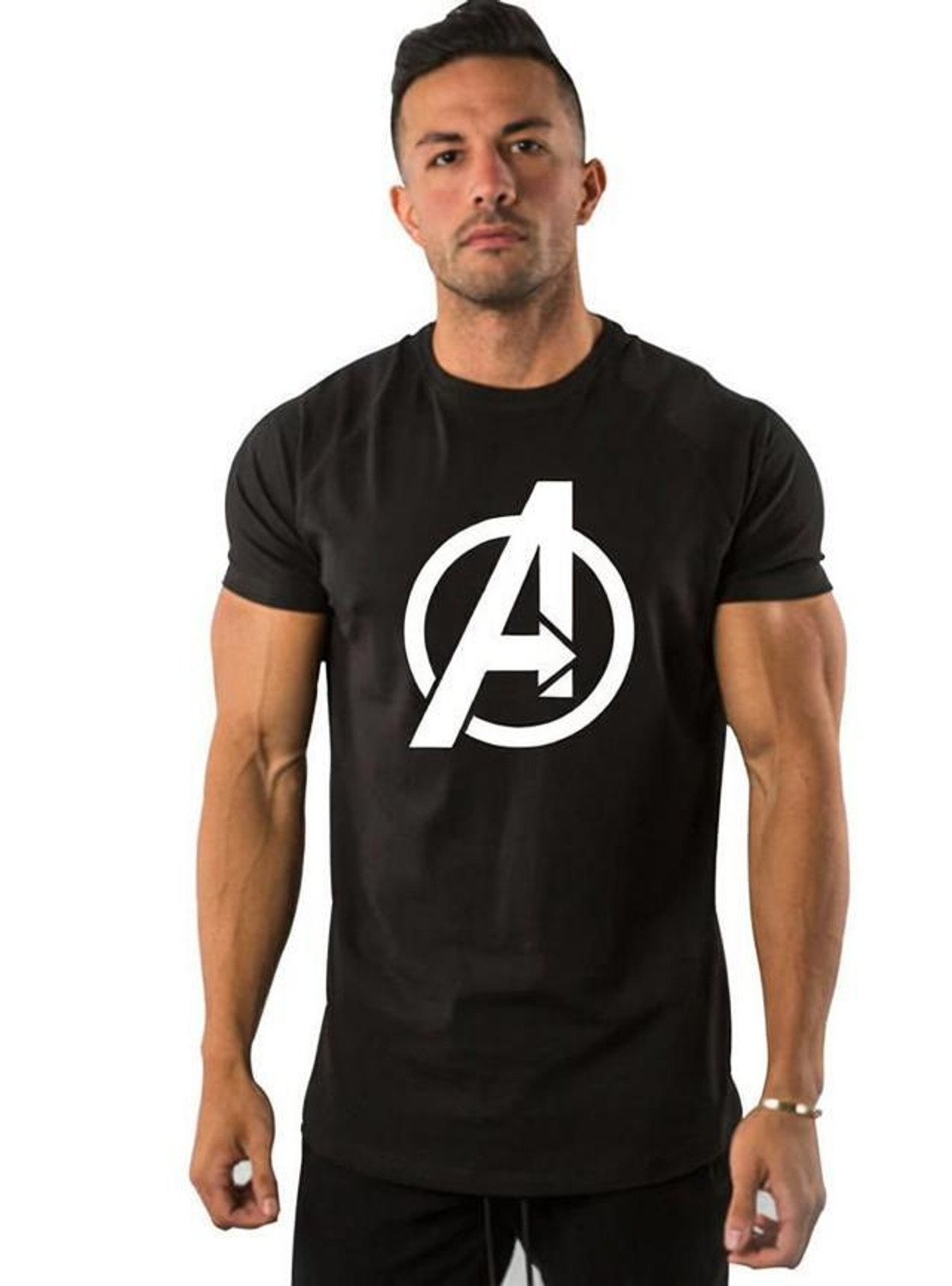 Image of Dinesh Fashion Superhero Men Round Neck Black T-Shirt