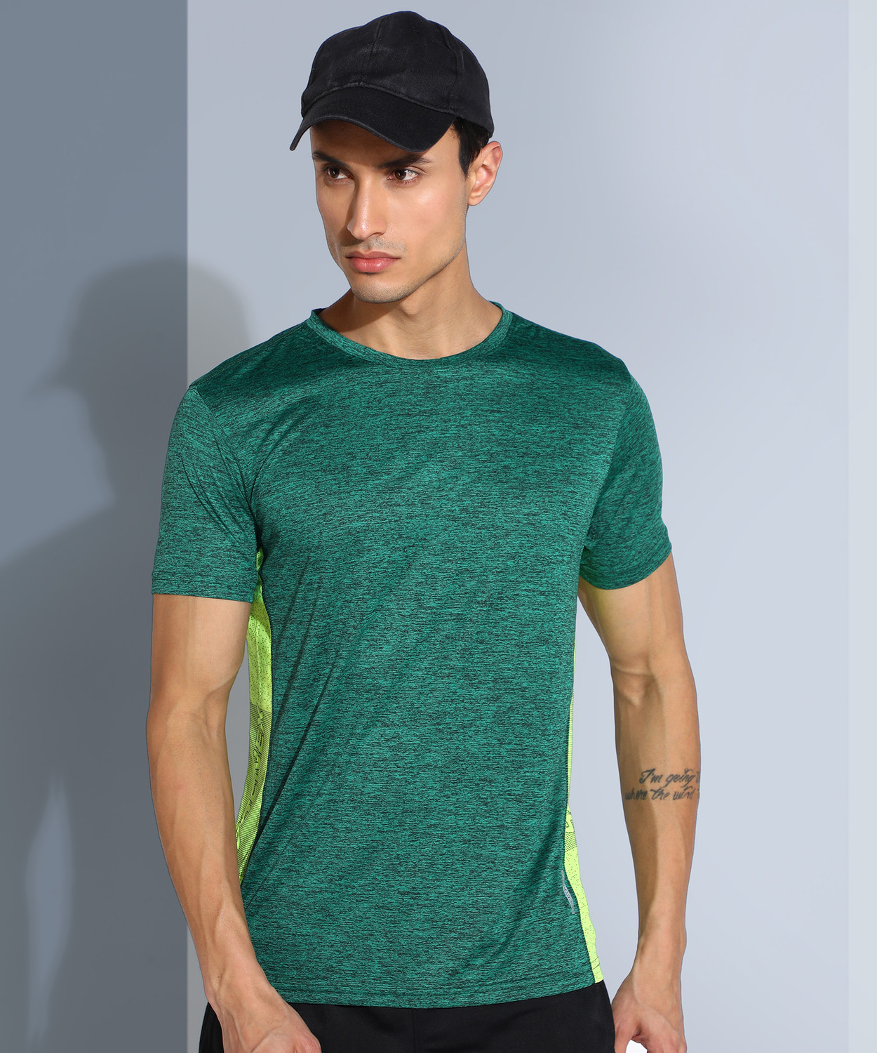Image of Adrenex Colorblock Men Round Neck Multicolor T-Shirt