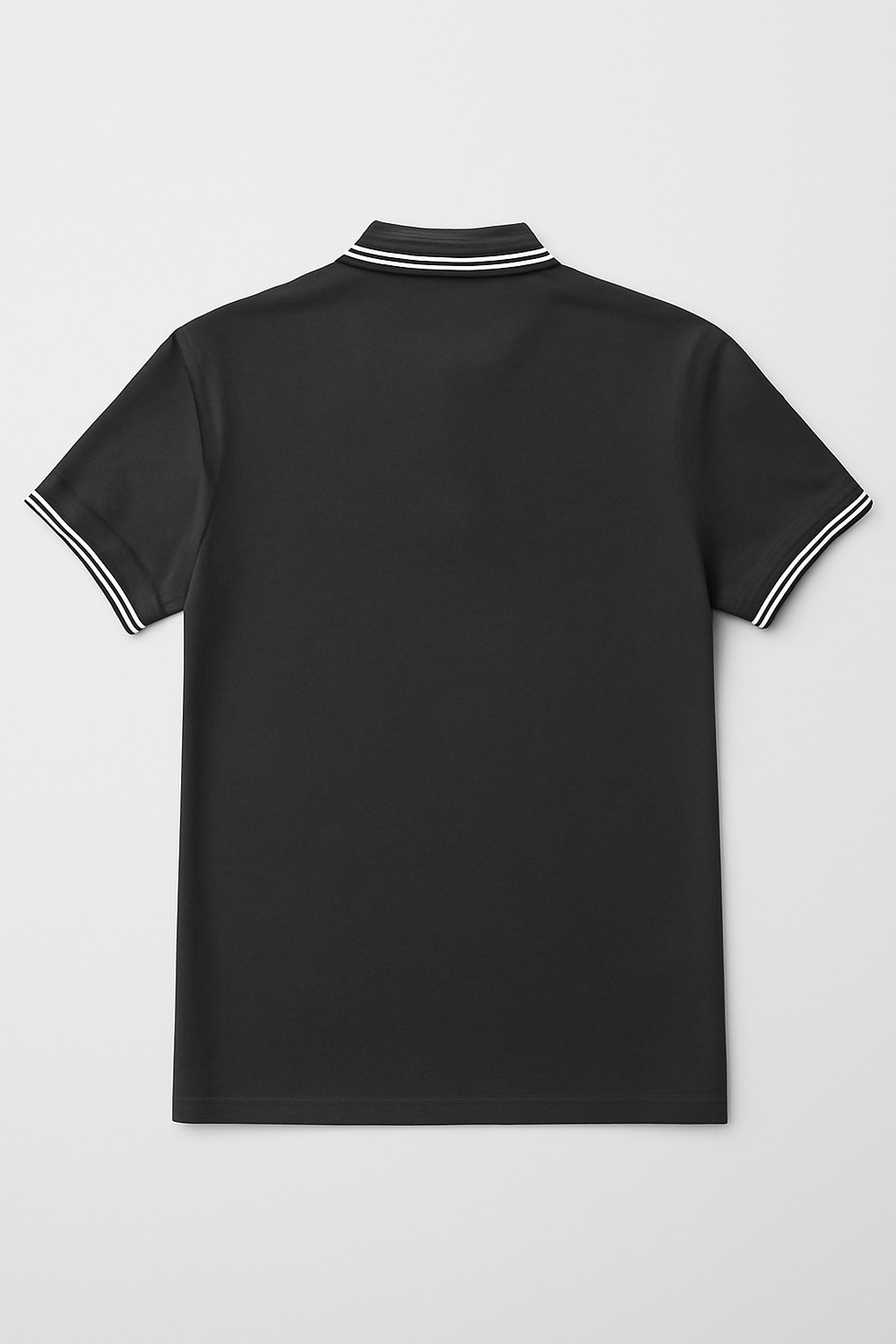 Image of stylophile Solid Men Polo Neck Black T-Shirt